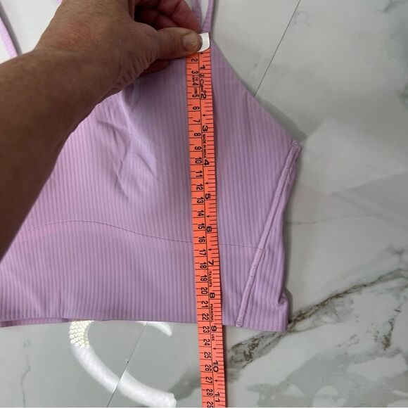 Lululemon Lavender Frost Like A Cloud Ribbed Longline Light Support Bra - Picture 7 of 10